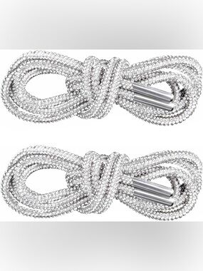 🆕 1 Pair Rhinestone Shoelaces Round Glitter Crystal Bling Diamond Strings